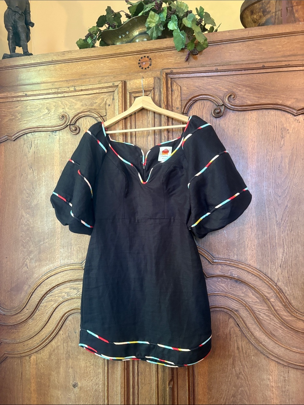 FARM Rio Black Colored Stripes Mini-Dress - Picture 8 of 16